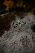 Dalmation Jasper Heart Ring ~ 7