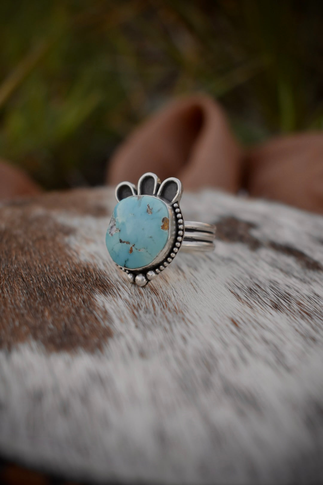 White Water Turquoise Ring ~ Adjustable