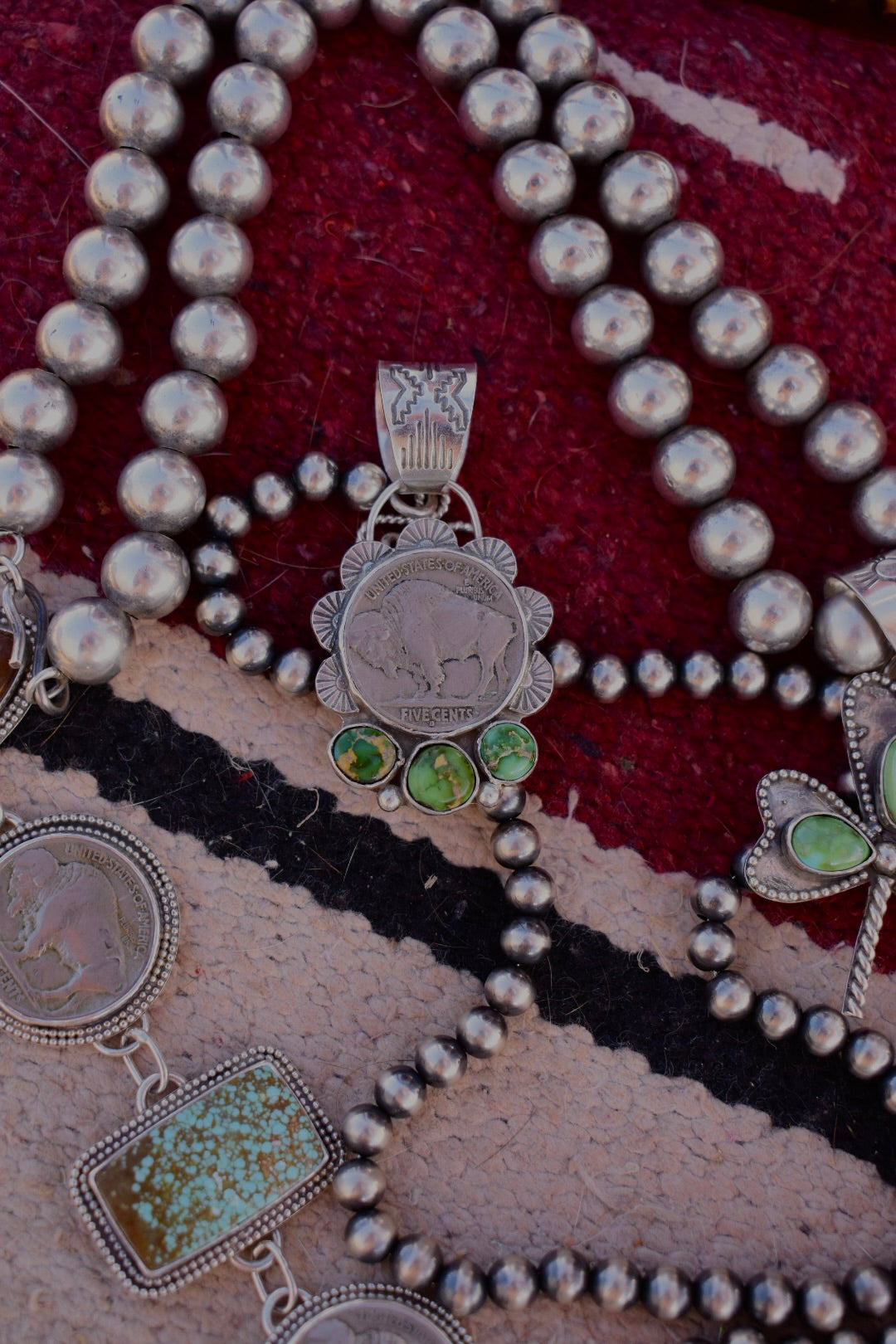 Buffalo Nickel & Sonoran Gold Pendant