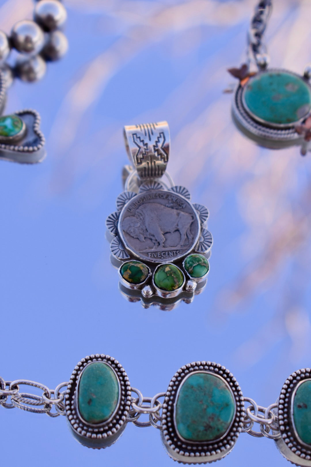 Buffalo Nickel & Sonoran Gold Pendant