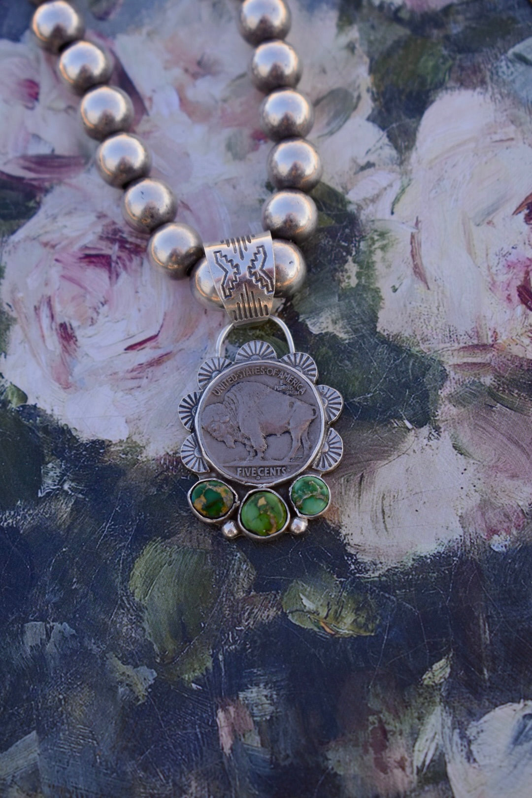 Buffalo Nickel & Sonoran Gold Pendant