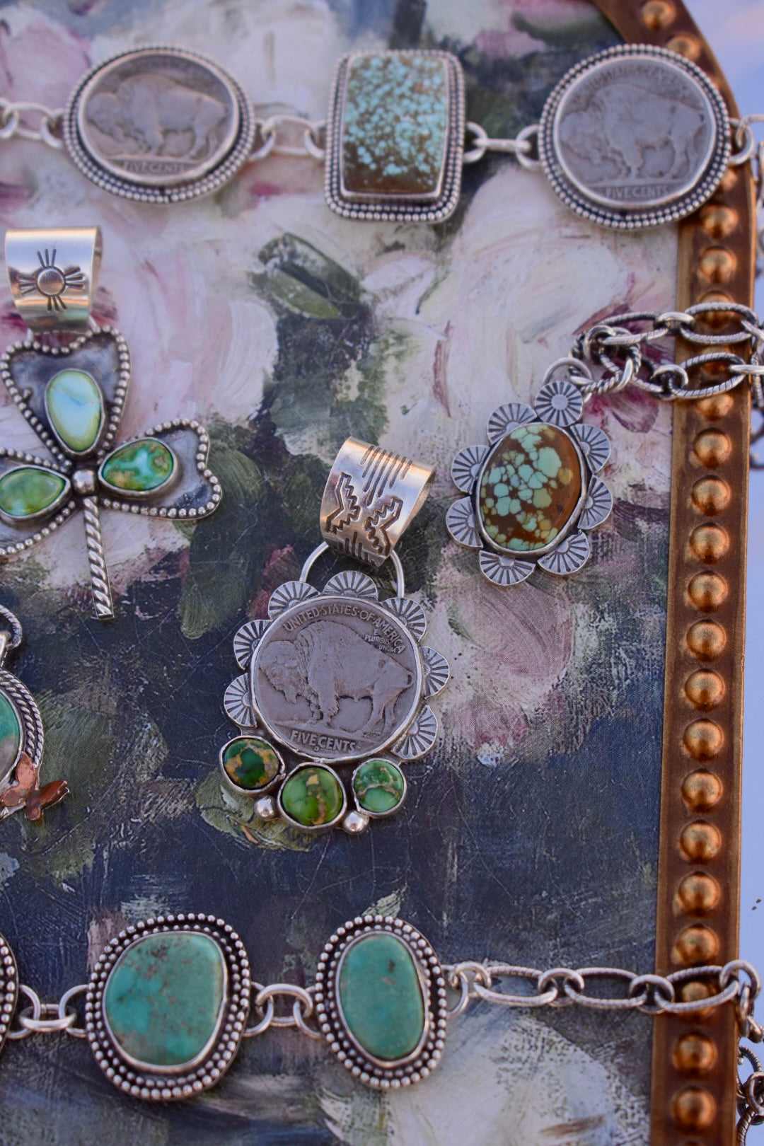 Buffalo Nickel & Sonoran Gold Pendant